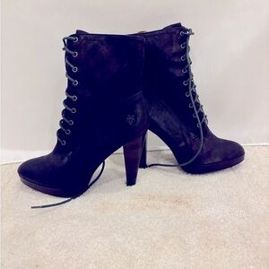 Black Lace-Up Frye Boots